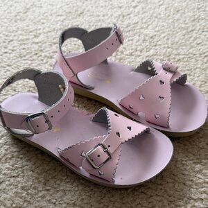 Pink Heart Kids leather Sandals